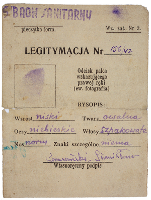 Zdjęcie 007. Legitymacja wojskowa strzelca Stanisława Serwańskiego pełniącego służbę w Armii Polskiej w ZSRS, wystawiona w 1942 r., 1 strona.